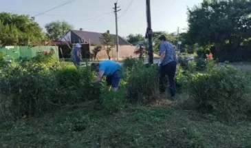 В посёлке Центральной усадьбы совхоза «Восток» привели в порядок центральную клумбу